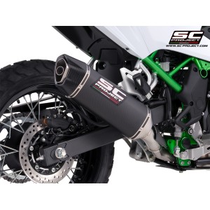 SC Project para KAWASAKI KLE500 (2026) - Escape SC1-X carbono (instalable en dos posiciones*)