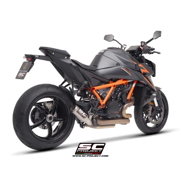 SC Project para KTM 1390 SUPER DUKE R (2024 - 2026) - Escape CR-T titanio, con malla antipiedras