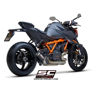 SC Project para KTM 1290 SUPER DUKE R (2021 - 2023) - Euro 5 - Escape CR-T carbono, con malla antipiedras