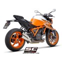 SC Project para KTM 1290 SUPER DUKE R (2020) - Euro 4 - Escape Twin S1-CNC titanio, con tapa de salida mecanizado a partir de un