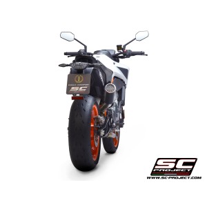 SC Project para KTM 790 DUKE (2018 - 2020) - Escape CR-T M2 carbono, con malla antipiedras