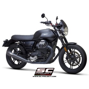 SC Project para MOTO GUZZI V7 III (2017 - 2020) - Par de escapes Conico Racer acero inoxidable, negro mate
