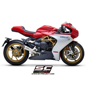 SC Project para Mv Augusta SUPERVELOCE 800 (2019 - 2024) - Escape S1 titanio, tubo de enlace en secciones soldadas