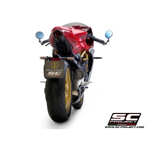 SC Project para Mv Augusta SUPERVELOCE 800 (2019 - 2024) - Escape S1 titanio, tubo de enlace en secciones soldadas