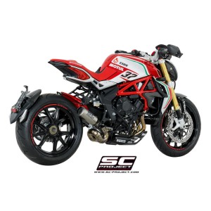 SC Project para Mv Augusta DRAGSTER 800 - Escape CR-T titanio, tubo de enlace en secciones soldadas