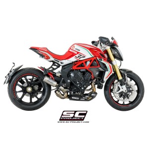 SC Project para Mv Augusta DRAGSTER 800 - Escape CR-T titanio, tubo de enlace en secciones soldadas