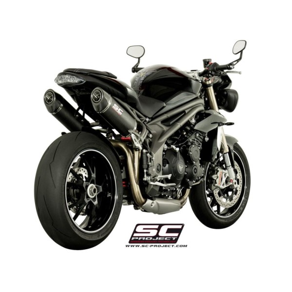 SC Project para TRIUMPH SPEED TRIPLE 1050 (2016 - 2017) - S - R - Par de escapes Oval carbono