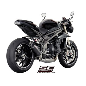 SC Project para TRIUMPH SPEED TRIPLE 1050 (2016 - 2017) - S - R - Escape Oval carbono, posición baja