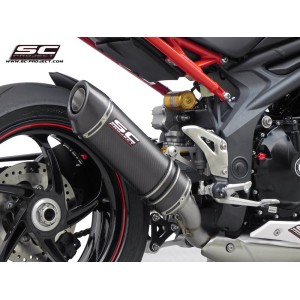 SC Project para TRIUMPH SPEED TRIPLE 1050 (2011 - 2015) - Escape Oval carbono, posición baja