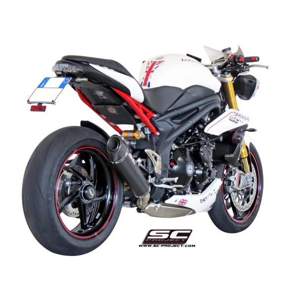 SC Project para TRIUMPH SPEED TRIPLE 1050 (2011 - 2015) - Escape Conic carbono, posición baja