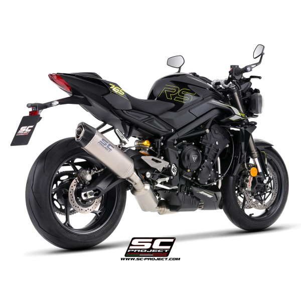 SC Project para TRIUMPH STREET TRIPLE 765 (2024 - 2026) - EURO 5+ - Línea de escape completa 3-1 acero inoxidable, con escape SC