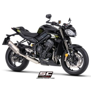 SC Project para TRIUMPH STREET TRIPLE 765 (2024 - 2026) - EURO 5+ - Línea de escape completa 3-1 acero inoxidable, con escape SC