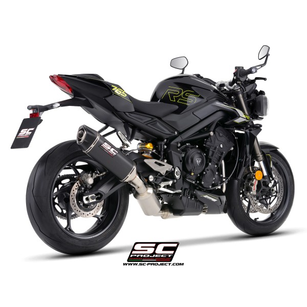 SC Project para TRIUMPH STREET TRIPLE 765 (2024 - 2026) - EURO 5+ - Línea de escape completa 3-1 acero inoxidable, con escape SC
