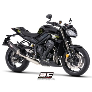 SC Project para TRIUMPH STREET TRIPLE 765 (2024 - 2026) - EURO 5+ - Línea de escape completa 3-1 acero inoxidable, con escape SC