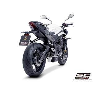 SC Project para TRIUMPH STREET TRIPLE 765 (2024 - 2026) - EURO 5+ - Línea de escape completa 3-1 acero inoxidable, con escape S1