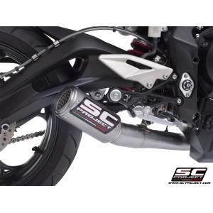 SC Project para TRIUMPH STREET TRIPLE 765 (2024 - 2026) - EURO 5+ - Línea de escape completa 3-1 acero inoxidable, con escape CR