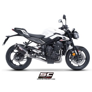 SC Project para TRIUMPH STREET TRIPLE 765 (2024 - 2026) - EURO 5+ - Línea de escape completa 3-1 acero inoxidable, con escape SC