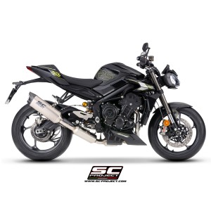 SC Project para TRIUMPH STREET TRIPLE 765 R - RS (2023 - 2024) - EURO 5 - Línea de escape completa 3-1 acero inoxidable, con esc