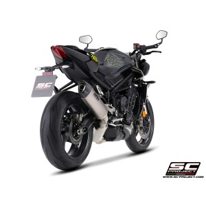 SC Project para TRIUMPH STREET TRIPLE 765 R - RS (2023 - 2024) - EURO 5 - Línea de escape completa 3-1 acero inoxidable, con esc