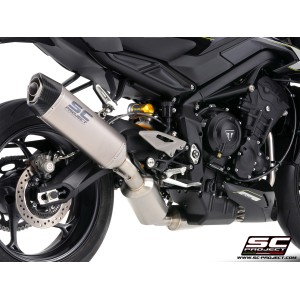 SC Project para TRIUMPH STREET TRIPLE 765 R - RS (2023 - 2024) - EURO 5 - Línea de escape completa 3-1 acero inoxidable, con esc
