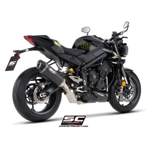 SC Project para TRIUMPH STREET TRIPLE 765 R - RS (2023 - 2024) - EURO 5 - Línea de escape completa 3-1 acero inoxidable, con esc
