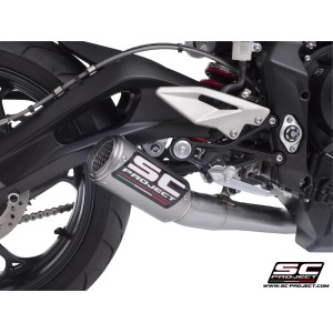 SC Project para TRIUMPH STREET TRIPLE 765 R - RS (2023 - 2024) - EURO 5 - Línea de escape completa 3-1 acero inoxidable, con esc