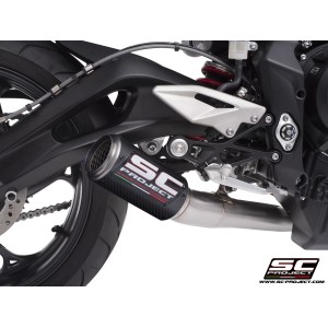 SC Project para TRIUMPH STREET TRIPLE 765 R - RS (2023 - 2024) - EURO 5 - Línea de escape completa 3-1 acero inoxidable, con esc