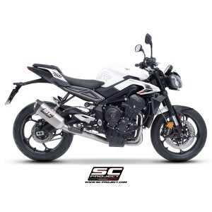 SC Project para TRIUMPH STREET TRIPLE 765 R - RS (2023 - 2024) - EURO 5 - Línea de escape completa 3-1 acero inoxidable, con esc