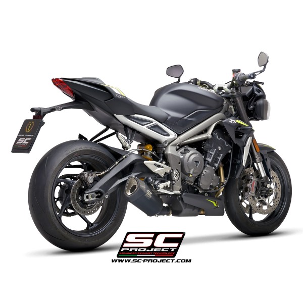 SC Project para TRIUMPH STREET TRIPLE 765 S - R - RS (2020 - 2022) - Escape SC1-R titanio, negro mate