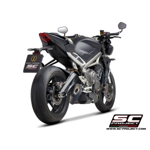 SC Project para TRIUMPH STREET TRIPLE 765 S - R - RS (2020 - 2022) - Escape SC1-R titanio, negro mate