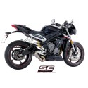 SC Project para TRIUMPH STREET TRIPLE 765 S - R - RS (2020 - 2022) - Escape CR-T titanio, tubo de enlace en secciones soldadas
