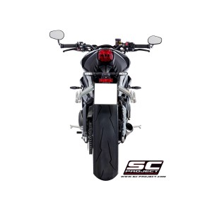 SC Project para TRIUMPH STREET TRIPLE 765 S - R - RS (2020 - 2022) - Escape CR-T titanio, tubo de enlace en secciones soldadas