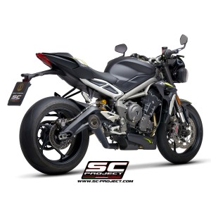 SC Project para TRIUMPH STREET TRIPLE 765 S - R - RS (2020 - 2022) - Escape S1 titanio, negro mate