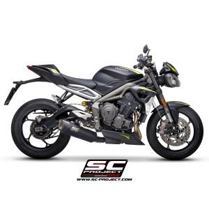 SC Project para TRIUMPH STREET TRIPLE S 660 - A2 (2020 - 2022) - Escape SC1-R titanio, negro mate