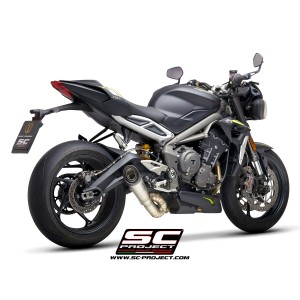 SC Project para TRIUMPH STREET TRIPLE S 660 - A2 (2020 - 2022) - Escape S1 titanio, tubo de enlace en secciones soldadas