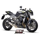 SC Project para TRIUMPH STREET TRIPLE S 660 - A2 (2020 - 2022) - Escape S1 titanio, tubo de enlace en secciones soldadas