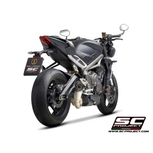 SC Project para TRIUMPH STREET TRIPLE S 660 - A2 (2020 - 2022) - Escape S1 titanio, tubo de enlace en secciones soldadas