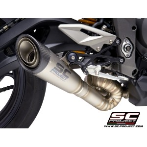 SC Project para TRIUMPH STREET TRIPLE S 660 - A2 (2020 - 2022) - Escape S1 titanio, tubo de enlace en secciones soldadas