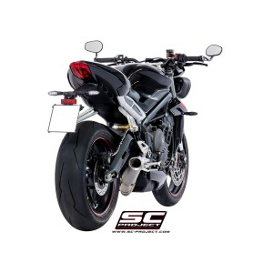 SC Project para TRIUMPH STREET TRIPLE S 660 - A2 (2020 - 2022) - Escape CR-T titanio, tubo de enlace en secciones soldadas