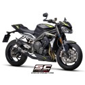 SC Project para TRIUMPH STREET TRIPLE S 660 - A2 (2020 - 2022) - Escape S1 titanio, negro mate