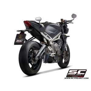 SC Project para TRIUMPH STREET TRIPLE S 660 - A2 (2020 - 2022) - Escape S1 titanio, negro mate