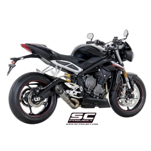 SC Project para TRIUMPH STREET TRIPLE S 660 - A2 (2017 - 2019) - Escape S1 titanio, tubo de enlace en secciones soldadas