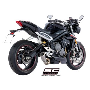 SC Project para TRIUMPH STREET TRIPLE S 660 - A2 (2017 - 2019) - Escape CR-T titanio, tubo de enlace en secciones soldadas