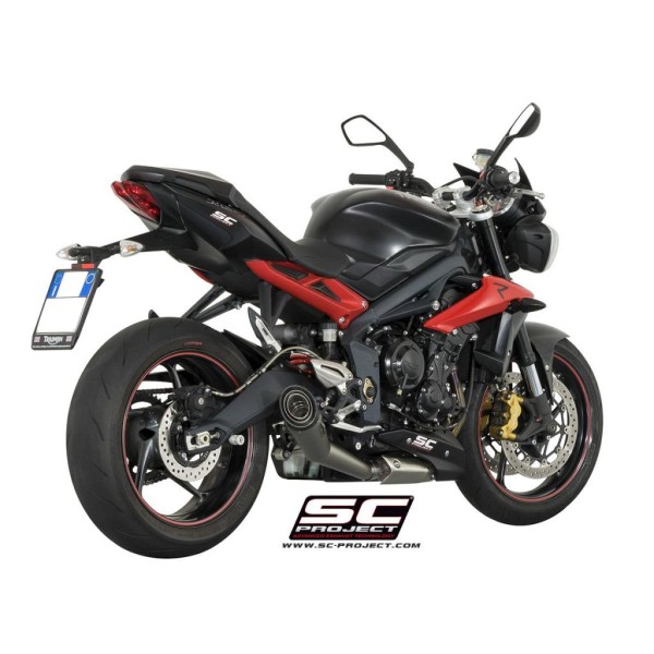 SC Project para TRIUMPH STREET TRIPLE 675 (2013 - 2016) - R - RX - Escape S1 acero inoxidable