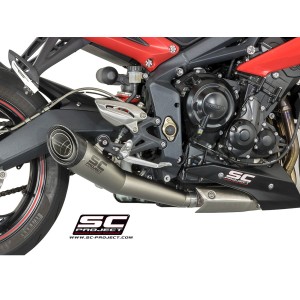 SC Project para TRIUMPH STREET TRIPLE 675 (2013 - 2016) - R - RX - Escape S1 acero inoxidable