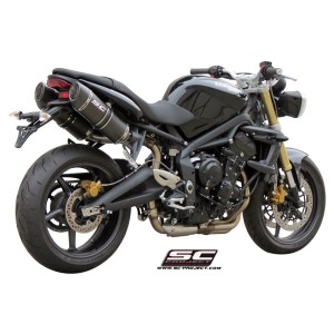 SC Project para TRIUMPH STREET TRIPLE 675 (2007 - 2012) - R - Par de escapes Oval carbono