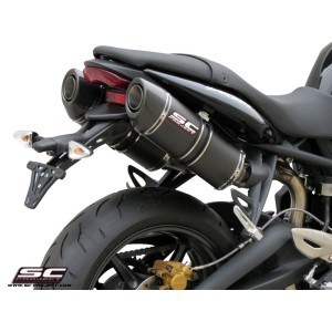 SC Project para TRIUMPH STREET TRIPLE 675 (2007 - 2012) - R - Par de escapes Oval carbono