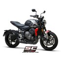SC Project para TRIUMPH TRIDENT 660 (2021 - 2024) - Línea de escape completa 3-1 acero inoxidable, negro mate, con escape STR-1
