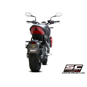 SC Project para TRIUMPH TRIDENT 660 (2021 - 2024) - Línea de escape completa 3-1 acero inoxidable, negro mate, con escape STR-1