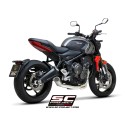 SC Project para TRIUMPH TRIDENT 660 (2021 - 2024) - Línea de escape completa 3-1 acero inoxidable, con escape CR-T titanio con m